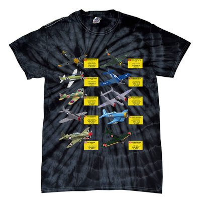 Ww2 Warplanes Most Lethal Airplanes P51 Mustang Tie-Dye T-Shirt