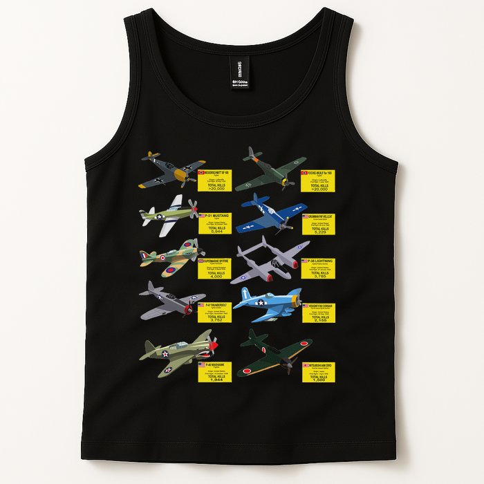 Ww2 Warplanes Most Lethal Airplanes P51 Mustang Tank Top