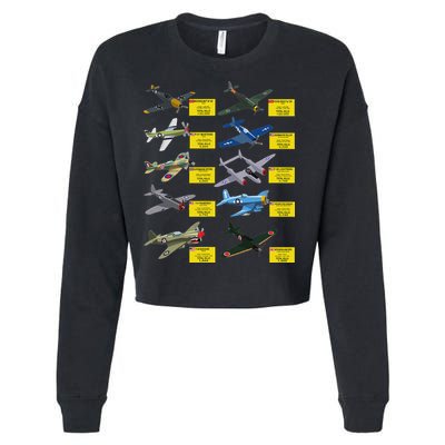 Ww2 Warplanes Most Lethal Airplanes P51 Mustang Cropped Pullover Crew