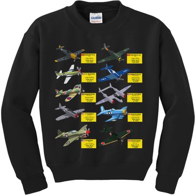 Ww2 Warplanes Most Lethal Airplanes P51 Mustang Kids Sweatshirt