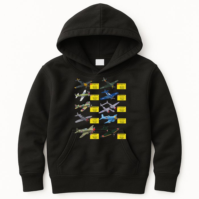 Ww2 Warplanes Most Lethal Airplanes P51 Mustang Kids Hoodie