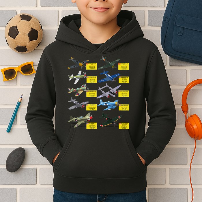 Ww2 Warplanes Most Lethal Airplanes P51 Mustang Kids Hoodie