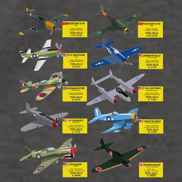 Ww2 Warplanes Most Lethal Airplanes P51 Mustang Vector Backpack