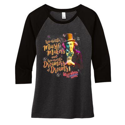 W.I.L.L.Y Wonka Music Makers Women's Tri-Blend 3/4-Sleeve Raglan Shirt