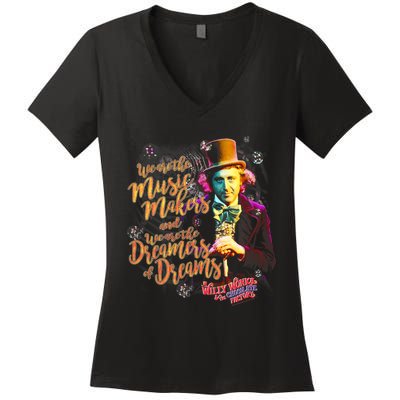 W.I.L.L.Y Wonka Music Makers Women's V-Neck T-Shirt