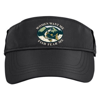 Women Want Me Fish Fear Me Funny Fishing Gift Adult Drive Performance Visor