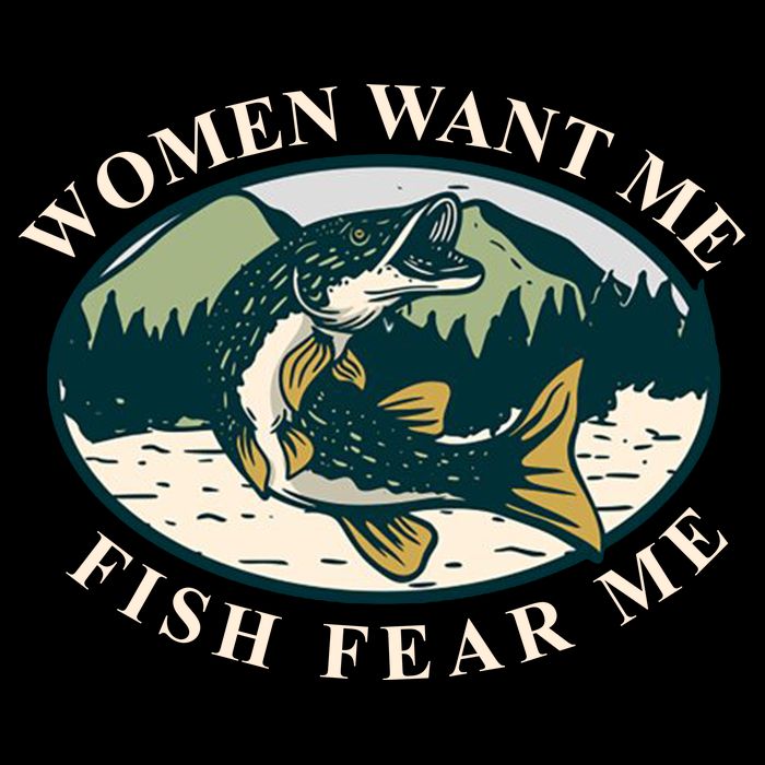 Women Want Me Fish Fear Me Funny Fishing Gift Flat Bill Trucker Hat
