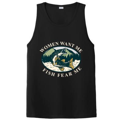 Women Want Me Fish Fear Me Funny Fishing Gift PosiCharge Competitor Tank