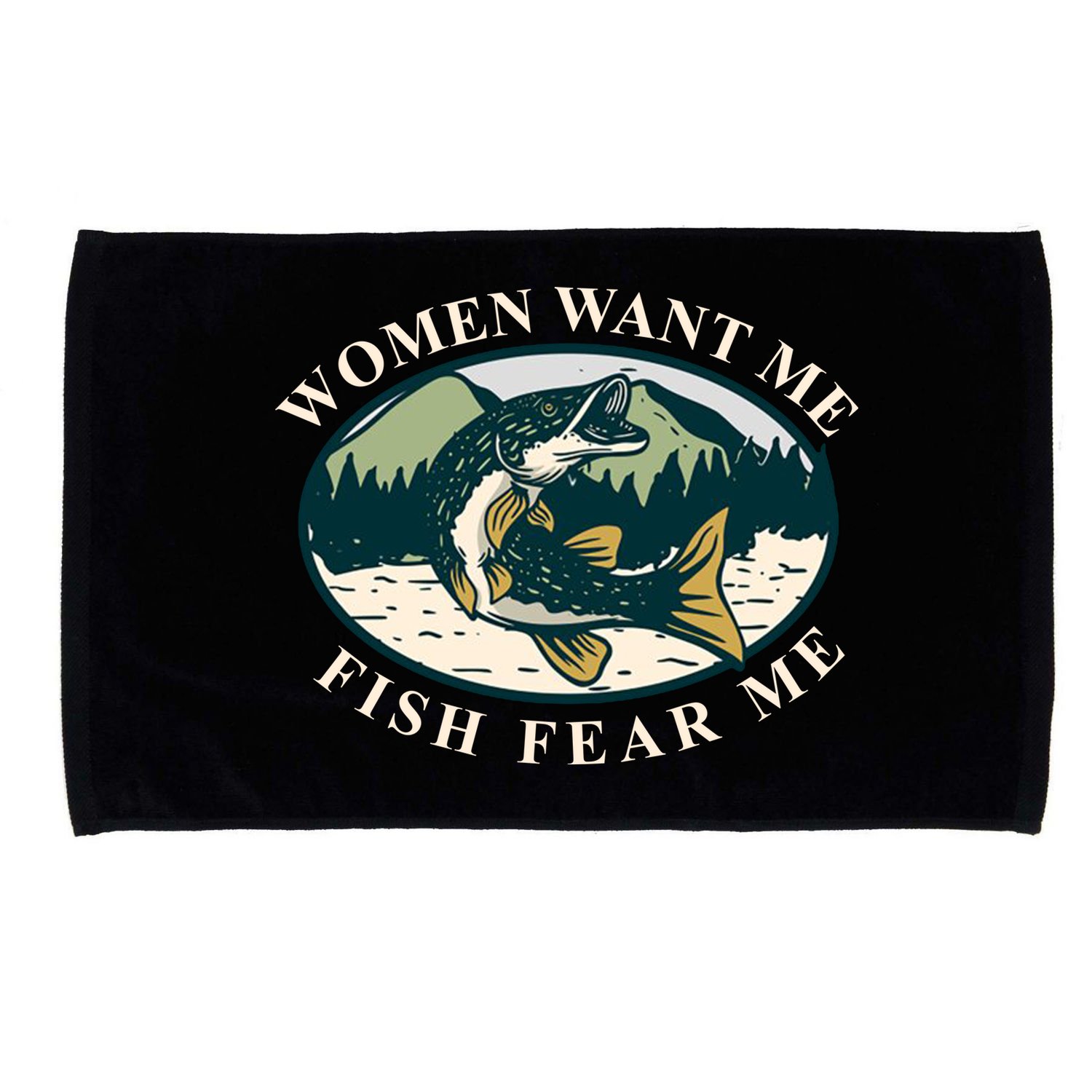 Women Want Me Fish Fear Me Funny Fishing Gift Microfiber Hand Towel