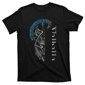 Walhalla Wolf Mask Odin Runes Nordic Compass Viking T-Shirt