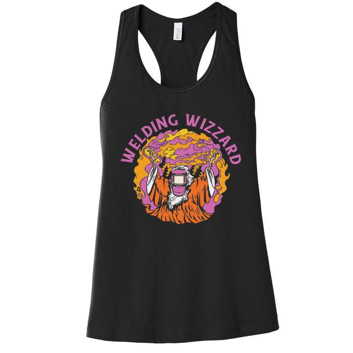 Welding Wizard Metal Worker Welder Women's Racerback Tank