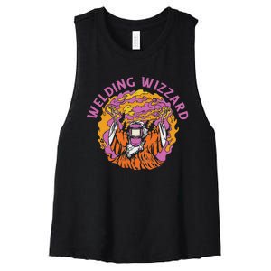 Welding Wizard Metal Worker Welder Women's Racerback Cropped Tank