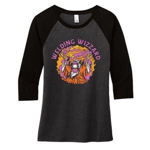 Welding Wizard Metal Worker Welder Women's Tri-Blend 3/4-Sleeve Raglan Shirt