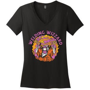 Welding Wizard Metal Worker Welder Women's V-Neck T-Shirt