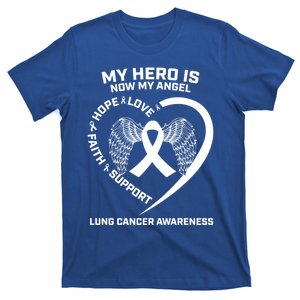 White Wings My Hero Is Now My Angel Lung Cancer Awareness Gift T-Shirt