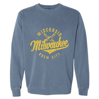 Wo Wisconsin Milwaukee Brew City Garment-Dyed Sweatshirt