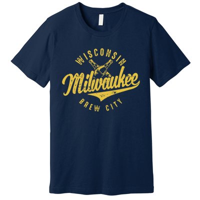 Wo Wisconsin Milwaukee Brew City Premium T-Shirt