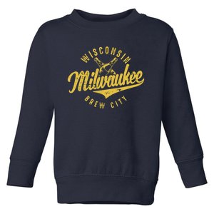 Wo Wisconsin Milwaukee Brew City Toddler Sweatshirt