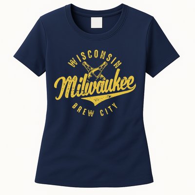 Wo Wisconsin Milwaukee Brew City Womens T-Shirt