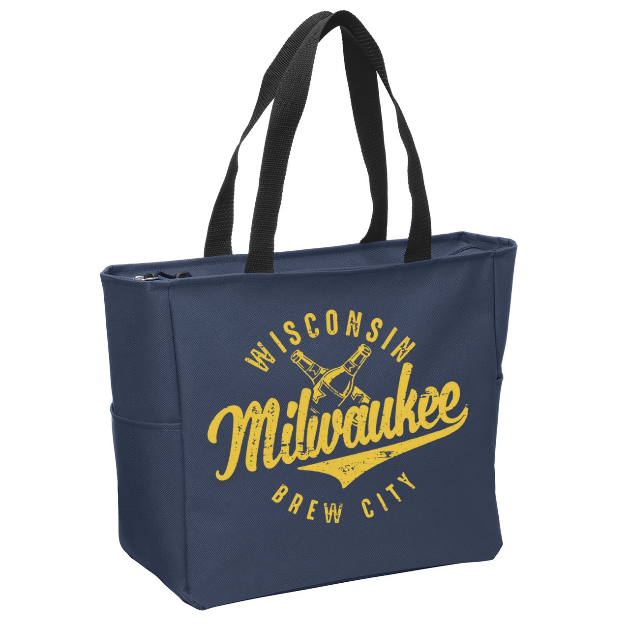 Wo Wisconsin Milwaukee Brew City Zip Tote Bag