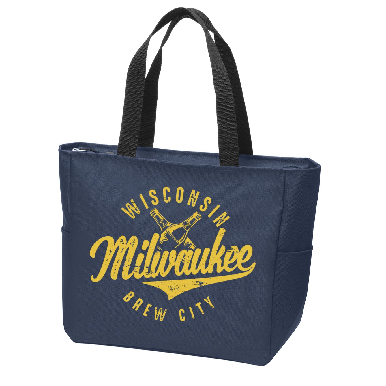 Wo Wisconsin Milwaukee Brew City Zip Tote Bag