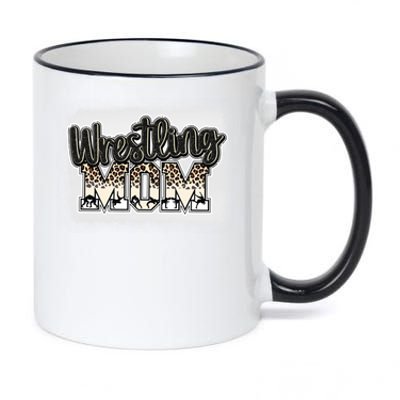 Women Wrestling Mom Bleached Leoard Wrestle Wrestler Mother 11oz Black Color Changing Mug