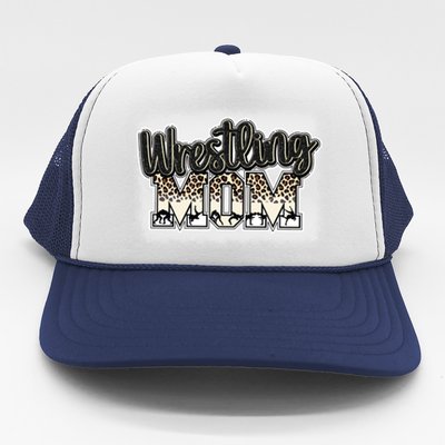 Women Wrestling Mom Bleached Leoard Wrestle Wrestler Mother Trucker Hat