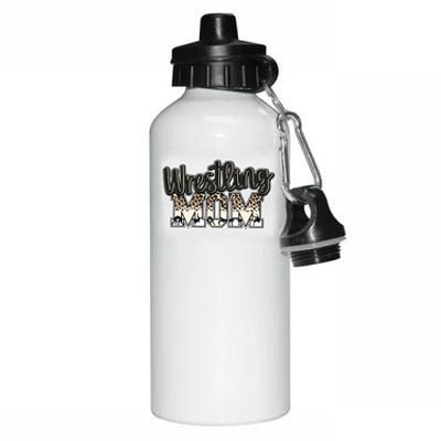 Women Wrestling Mom Bleached Leoard Wrestle Wrestler Mother Aluminum Water Bottle