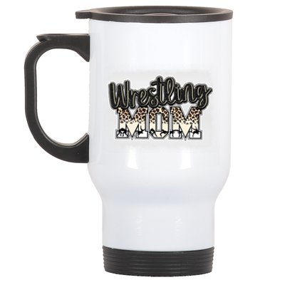 Women Wrestling Mom Bleached Leoard Wrestle Wrestler Mother Stainless Steel Travel Mug