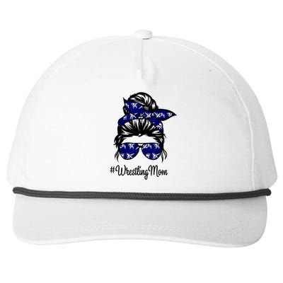 Wo Wrestling Mom Life Mothers Day Messy Bun Snapback Five-Panel Rope Hat