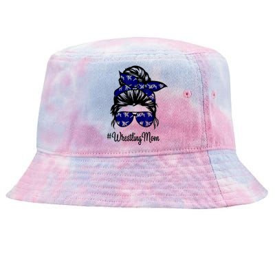 Wo Wrestling Mom Life Mothers Day Messy Bun Tie-Dyed Bucket Hat