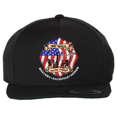 We Will Never Forget 9gift11gift01 Bravery Sacrifice Honor Gift Wool Snapback Cap