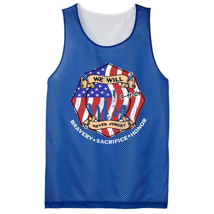 We Will Never Forget 9gift11gift01 Bravery Sacrifice Honor Gift Mesh Reversible Basketball Jersey Tank