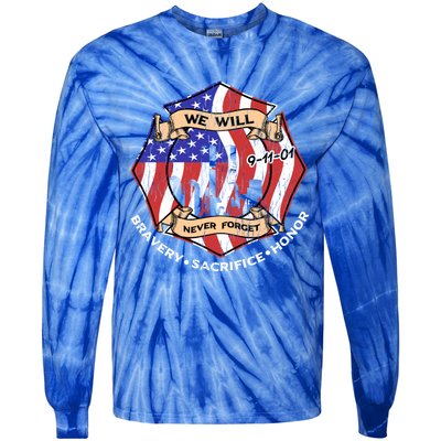 We Will Never Forget 9gift11gift01 Bravery Sacrifice Honor Gift Tie-Dye Long Sleeve Shirt