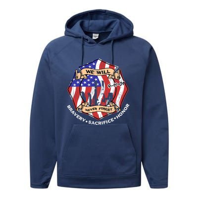 We Will Never Forget 9gift11gift01 Bravery Sacrifice Honor Gift Performance Fleece Hoodie