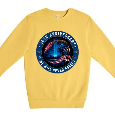 We Will Never Forget 911 American Eagle Usa Flag Cute Gift Premium Crewneck Sweatshirt