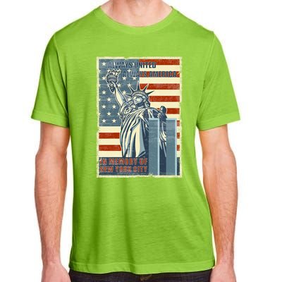 We Will Never Forget In Memory Of New York American Flag Cool Gift Adult ChromaSoft Performance T-Shirt