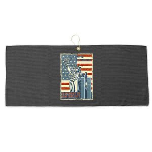 We Will Never Forget In Memory Of New York American Flag Cool Gift Large Microfiber Waffle Golf Towel