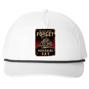 We Will Never Forget Memorial Day Great Gift Snapback Five-Panel Rope Hat