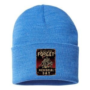 We Will Never Forget Memorial Day Great Gift Sustainable Knit Beanie