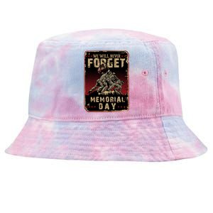 We Will Never Forget Memorial Day Great Gift Tie-Dyed Bucket Hat