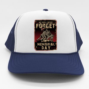 We Will Never Forget Memorial Day Great Gift Trucker Hat