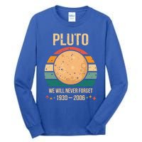 We Will Never Forget Pluto Vintage Style Retro Space Gift Tall Long Sleeve T-Shirt