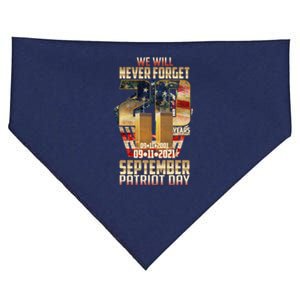 We Will Never Forget September 11 9 11 Patriot Day 20 Years Anniversary USA-Made Doggie Bandana