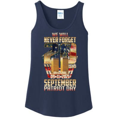 We Will Never Forget September 11 9 11 Patriot Day 20 Years Anniversary Ladies Essential Tank