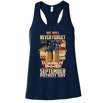 We Will Never Forget September 11 9 11 Patriot Day 20 Years Anniversary Womens Tank Top