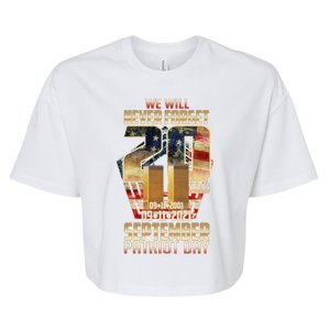 We Will Never Forget September 11 9 11 Patriot Day 20 Years Anniversary Bella+Canvas Jersey Crop Tee