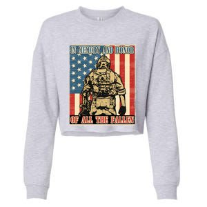 We Will Never Forget Remember The Fallen Memorial Day Gift Cropped Pullover Crew