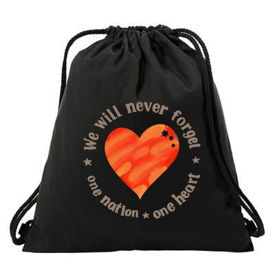 We Will Never Forget One Nation One Heart Bibas Family Drawstring Bag