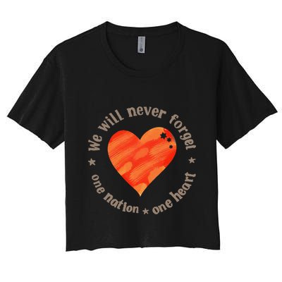 We Will Never Forget One Nation One Heart Bibas Family Crop Top
